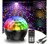 Boule disco à LED 7 couleurs avec cordon d'alimentation USB de 0,8 m, alimentation avec télécommande et contrôle du son, parfait pour les fêtes d'anniversaire, les réunions de famille et les vacances 