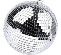 Boule disco argentée à suspendre avec anneau de suspension pour discothèque, DJ, fête, décoration de maison, club, scène, groupes scolaires, festivals, décoration de mariage (30 cm)