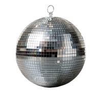 Boule disco avec crochet de suspension - 30 cm - Boule miroir avec facettes en verre véritable en argent - Effet lumineux de fête - Boule suspendue - Boule miroir - Boule disco