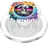 Boule Disco avec Lunettes et Visage Souriant PopSockets PopGrip pour MagSafe