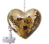 Boule disco - Boule à facettes en forme de cœur avec lentilles brillantes | Décorations de boules scintillantes avec chaîne | Ornement suspendu pour décoration de mariage d'anniversaire | Cadeau récon