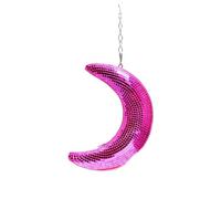 Boule Disco Boule disco suspendue en forme de lune, ornement à paillettes, miroir verre réfléchissant, pendentif décoratif for mariage, fête ou bar(Color7)