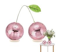 Boule disco cerise - Fête de 5,91 pouces | Décor de miroir en polystyrène - Ornement de réflexion suspendu en forme de cerise pour anniversaire, mariage, vacances, festival, célébration, atmosphère am