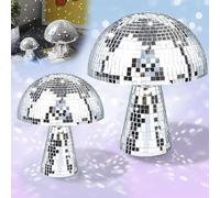 Boule Disco Champignon Miroir,xlwen 2 pièces Champignon Miroir Disco,Décorations De Champignons Miroir Disco,Boule À Facettes Champignon pour Décorations d'art Maison Articles Fête
