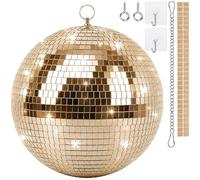 Boule disco de 10 cm, boules disco à suspendre, boule de miroir de 10 cm avec mini miroir autocollant et crochet autocollant, boules de miroir, boule de discothèque, idéale pour les fêtes ou l'effet
