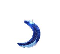 Boule Disco Deco Boule disco suspendue en forme de lune, ornement à paillettes, miroir verre réfléchissant, pendentif décoratif for mariage, fête ou bar(Color5)