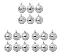 Boule Disco Deco Mini boule disco, éclairage de bar KTV, miroir réfléchissant, boules argentées rotatives, décoration fête à suspendre(18pcs)