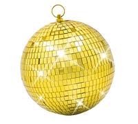 Boule disco décorative avec anneau de suspension : 20,3 cm de large, boules disco dorées à suspendre pour décorations de fête, fête sur le thème des années 70, DJ, mariage, anniversaire, Noël