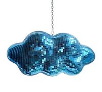 Boule disco en forme de nuage bleue, mignonne décoration de fête suspendue avec chaîne, boule réfléchissante légère rétro pour décoration de fête à la maison, ornements de miroir disco, design breveté