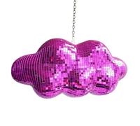 Boule disco en forme de nuage, joli miroir de fête à suspendre avec chaîne, boule réfléchissante rétro pour décoration d'intérieur, ornements de miroir disco, design breveté, violet