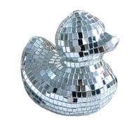 Boule disco Ente - 3,94 Zoll Spiegel Deko Figurine | Verre ABS Spiegel Deko - Kreativer Disco Enten Kuchenaufsatz Mit Reflektierenden Glasflächen Für Party Hochzeit Bar Dekoration und Festliche