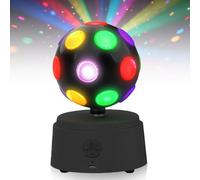 Boule disco LED Bluetooth, boule disco rotative à 360° avec lumières multicolores, lumière de fête contrôlée par la musique avec effet sonore stéréo, lumière disco 3D pour fête, anniversaire, chambre