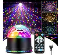 Boule Disco,Lumière Disco,Lampe de Scène Projecteur,Rotation à 360° Contrôlée par la Musique,360° Rotative Lampe de Scène,Jeux de Lumiere pour Soiree,360° Rotative Boule à Facette Couleurs