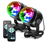 Boule Disco Lumière Disco, Nouvelles Lumières de Fête 6W Éclairage de Scène DJ 7 Modes de Couleur, Paquet de 2-Jeux de lumiere