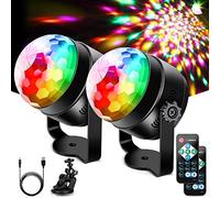 Boule Disco Lumières Disco USB,Litake 6W Eclairage Lampe de Scène DJ FêTe LED Discothèque RGB+ Rose Jaune Blanc 7 Couleurs Projecteur Effet Télécommande Son Activé pour Voiture Noël Fête Pub Mariage