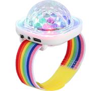 Boule Disco - Mini Lampe Led Portable - Montre Stroboscopique - Bracelet Usb - Chargement Vocal - Avec Ventouse - Pour Enfant, Fête, Voiture, Danse, Dj - Club (Blanc)
