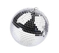 Boule Disco miroir argentée, boule suspendue avec anneau de suspension for effet de lumière, scène de Club de fête, 8 pouces