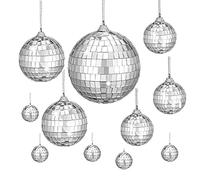 Boule Disco Miroir,Boule À Facettes à Suspendre,Boule à Facette Miroir,Boule Miroir à Suspendre,Boule Pailletée,Boule à Facettes Disco,Espejo Discoteca
