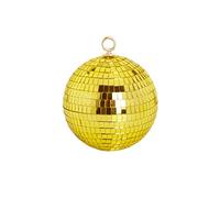 Boule disco miroir de 15,2 cm avec anneaux de suspension pour DJ, danse, mariage, Noël, décoration de fête à la maison (15,2 cm, jaune)
