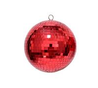 Boule Disco miroir en verre argent/or/rouge, décoration de gâteau de mariage, effet d'éclairage de scène de Club(Red)