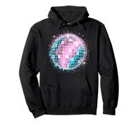 Boule Disco rétro années 80 90 Y2K Rose Bleu Sweat à Capuche