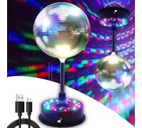 Boule disco rotative 15,2 cm, moteur 5-9 tr/min, 24 LED RVB, lumières d'ambiance pour DJ, idéal fêtes, clubs, scènes