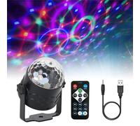 Boule Disco USB Jeux de Lumiere pour Soiree Boule à Facette Couleur Boule Disco Lumineuse Rotative 360° avec Télécommande et Prise USB 7 Couleurs RGB Boule Lumineuse Disco pour Fête Bar Club