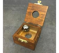 Boule en acier à travers le verre tours de magie Boule en métal Pénétrer le verre massif dans une boîte en bois Pénétration Magie Gros Plan Illusions Accessoires Gimmick