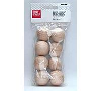 Boule en Bois Brut Cire, 35mm, Lot de 8
