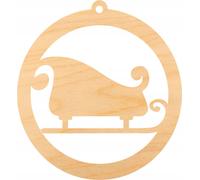 BOULE EN BOIS Pendentif en bois, Ornement Boule de Noël 6 cm - Traîneau du Père Noël