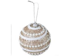 Boule en mousse à suspendre pour décoration de sapin de Noël avec texture en spirale pour intérieur et vacances - Plastique léger (doré)