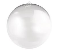 Boule En Plastique, En 2 Parties, 14cm Ø, Cristal, Avec Trou 15 Mm Pour Guirlande Led