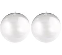 Boule en Plastique, en 2 Parties, 16cm ø, Cristal, (Lot de 2)