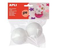 Lot de 5 Sachet de 2 boules polystyrène blanches Ø 60 mm