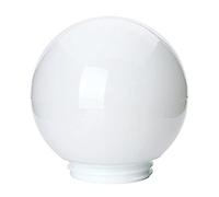 Boule en verre blanche avec filetage, diamètre de la boule 13,5 cm, filetage A : 84,5 mm I : 76 mm verre 60 W