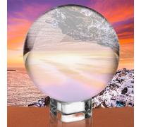 Boule en verre pour photographie - Avec support : Nizirioo - En verre K9 - 80 mm - Boule photo - Boule de cristal - Boule de diseur de bonne aventure avec sac de rangement pour la photographie, la