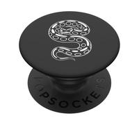 Boule enroulée Python Minimaliste Serpent Anthracite PopSockets PopGrip Adhésif