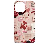 Boule Esthétique Rouge Cerise Noeud 8 Y2K Star Cute Lucky Girl Coque pour iPhone 13 Pro Max