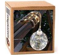 Boule Fil Lumineux Ø 20 cm 60 LED Blanc Chaud à Piles Corde à Suspendre