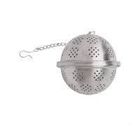 Boule filtrante à thé en maille avec crochet de chaîne et joint fileté sécurisé, acier inoxydable 304 pour feuilles de thé et épices (XL)