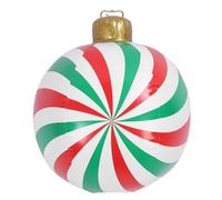 Boule Gonflable de Noël en Forme de Bonbon en PVC, décoration extérieure pour pelouse, Jardin, décoration de Vacances, 23,62 Pouces de diamètre, Couleurs Vives, Ambiance Festive (Modèle B - Rayures
