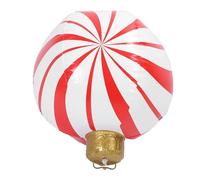 Boule Gonflable de Noël en Forme de Bonbon en PVC, décoration extérieure pour pelouse, Jardin, décoration de Vacances, 23,62 Pouces de diamètre, Couleurs Vives, Ambiance Festive (Modèle C Rayures