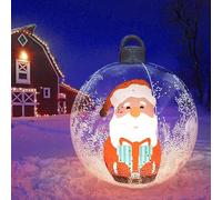 Boule Gonflable Décorée de Noël de 23,6, Grande Boule Lumineuse Géante Transparente en PVC avec LED, Décorations de Noël Extérieures pour Cours, Pelouses, Jardins, etc. (Père