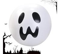 Boule gonflable d'Halloween - Ballon LED fantôme phosphorescent, décoration de style plage à piles, éclairage effrayant avec visage de hante flottant, accessoire d'éclairage effrayant réutilisable