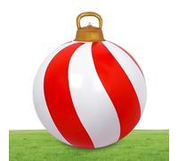 Boule Gonflable | Ornements de Noël Décorés Boule de 61 cm | Décoration Festive Rouge et Blanc pour Intérieur Extérieur Jardin | Fête Hiver Porche Festival