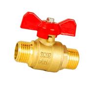 Boule industrielle robuste double filetage mâle avec poignée papillon en 1/2" ou 3/4" pour raccord de tuyau boule avec double filetage extérieur