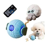 Boule Interactive pour Chiens - Jouet Roulant interactif à 3 Vitesses - Boule Automatique pour Chiens avec en Peluche | pour Chiots et Chats, Jeu en intérieur, activités de Stimulation et de