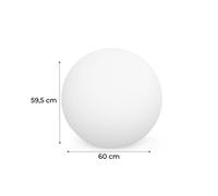 Boule LED 60cm - Sphère décorative lumineuse. 16 couleurs. Ø 60cm. chargeur câble usb (fourni)