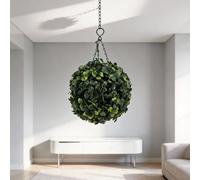 Boule lumineuse décorative à énergie solaire, 21 cm ou 16 cm, lanterne globe en gazon artificiel pour jardin, cour, décoration de mariage et de fête, blanc chaud ou coloré pour l'éclairage, vert (16