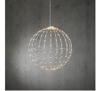 Boule lumineuse d'exterieur avec 260 LED blanc classique - IP44 - Ø40 cm - Argent - Luca Lighting